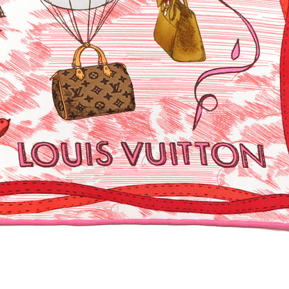 Louis Vuitton Silk Up and Away Square 90 Scarf Pink Poppy 2 of 3