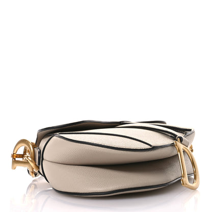 Christian Dior Grained Calfskin Saddle Bag With Strap Warm Taupe 4 of 10