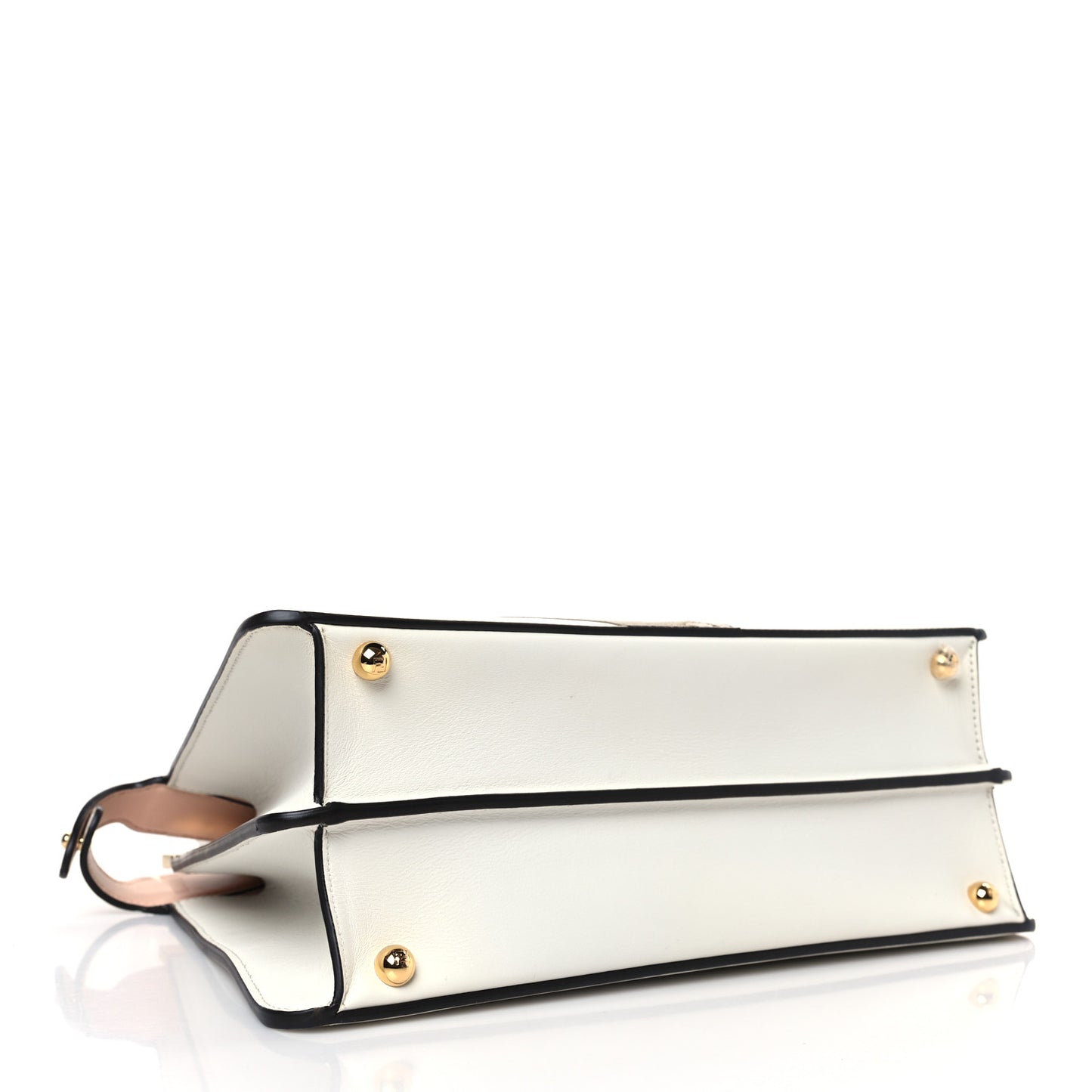Vitello Seta Chamois Stocking Girl Inlay Medium Peekaboo I SEE U Satchel White Ice Multicolor