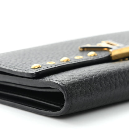 Louis Vuitton Taurillon Capucines Studded Compact Wallet Black 9 of 9