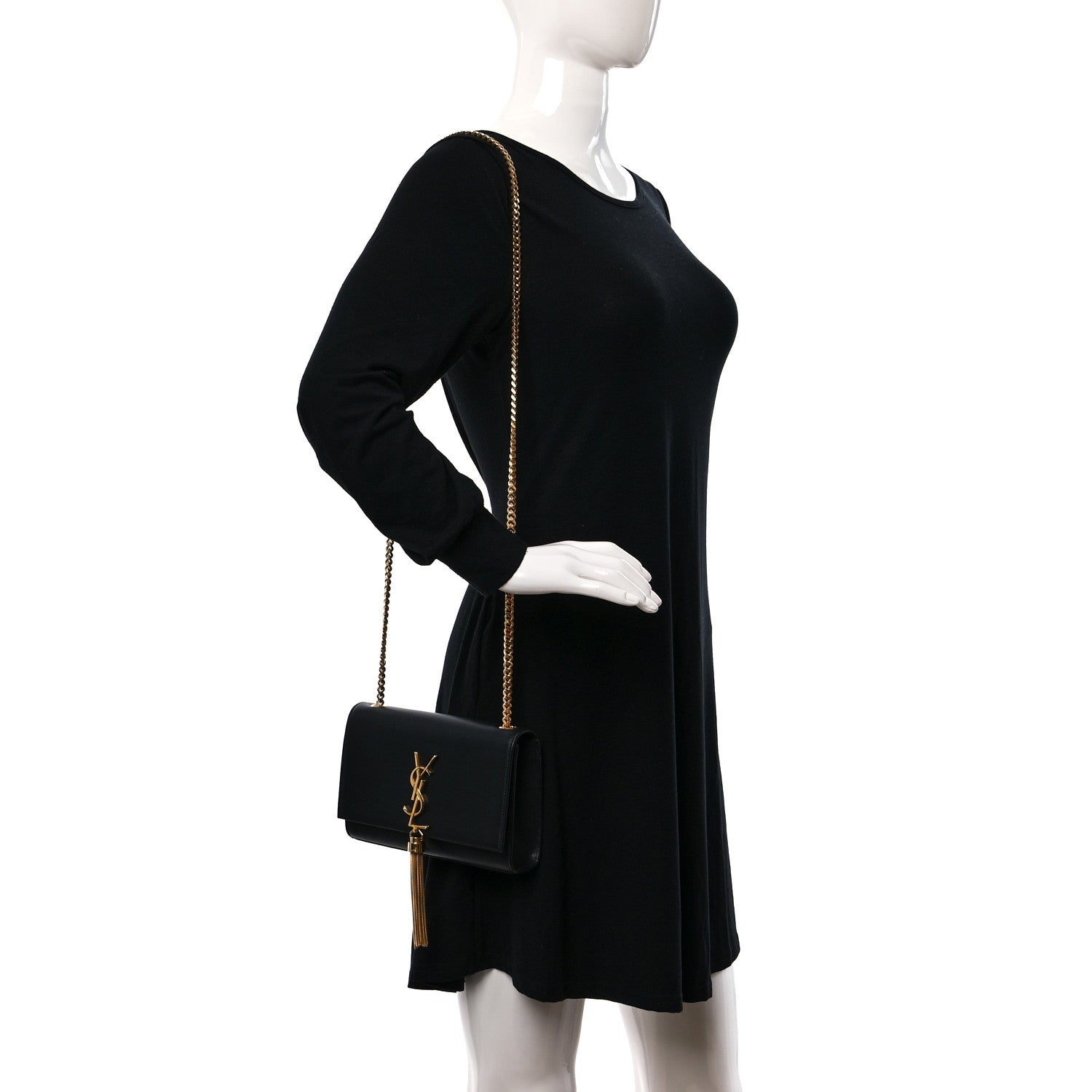 Saint Laurent Calfskin Small Classic Monogram Kate Tassel Satchel Black 2 of 10