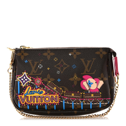 Louis Vuitton Monogram 2020 Christmas Animation Roller Coaster Mini Pochette Accessories Pivoine 1 of 9
