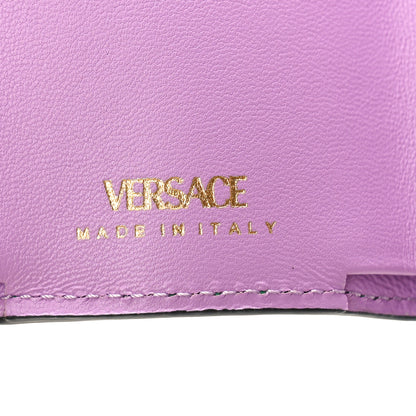 Versace Grained Calfskin Medusa Wallet On Chain Blue Green 7 of 8