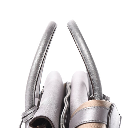 MCM Metallic Grained Calfskin Medium Milla Tote Spike Silver 11 of 17