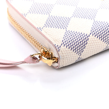 Louis Vuitton Damier Azur Studded Clemence Wallet Rose Ballerine 7 of 9
