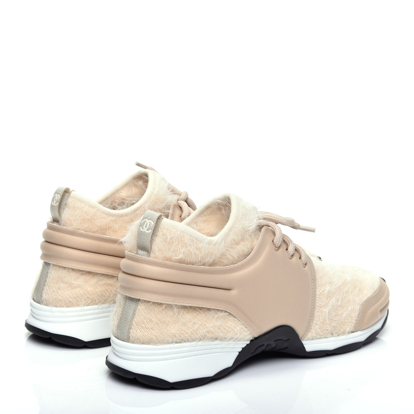 Stretched Fabric Satin CC Womens Sneakers 41 Light Beige