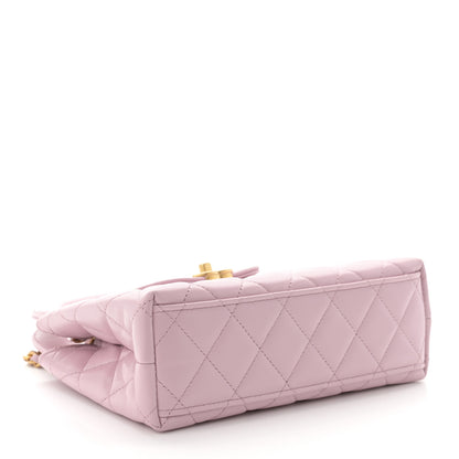 Chanel Shiny Aged Calfskin Quilted Nano Kelly Shopper Pink 4 of 11