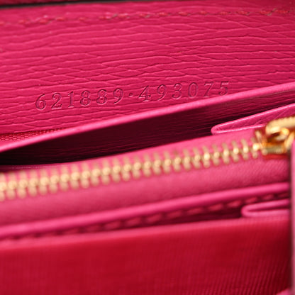 Gucci X KEN SCOTT Shangai Calfskin Pomponica Print Horsebit 1955 Zip Around Wallet Multicolor Fuxia Pompon 7 of 9