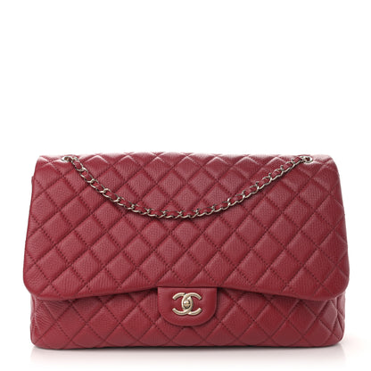 Chanel Calfskin Quilted Small XXL Travel Flap Bag Red 1 of 11