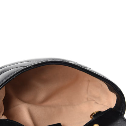 Gucci Calfskin Matelasse Super Mini GG Marmont Shoulder Bag Black 5 of 13
