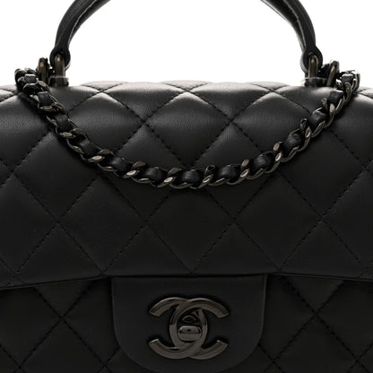 Chanel Lambskin Quilted Mini Top Handle Rectangular Flap So Black 8 of 11