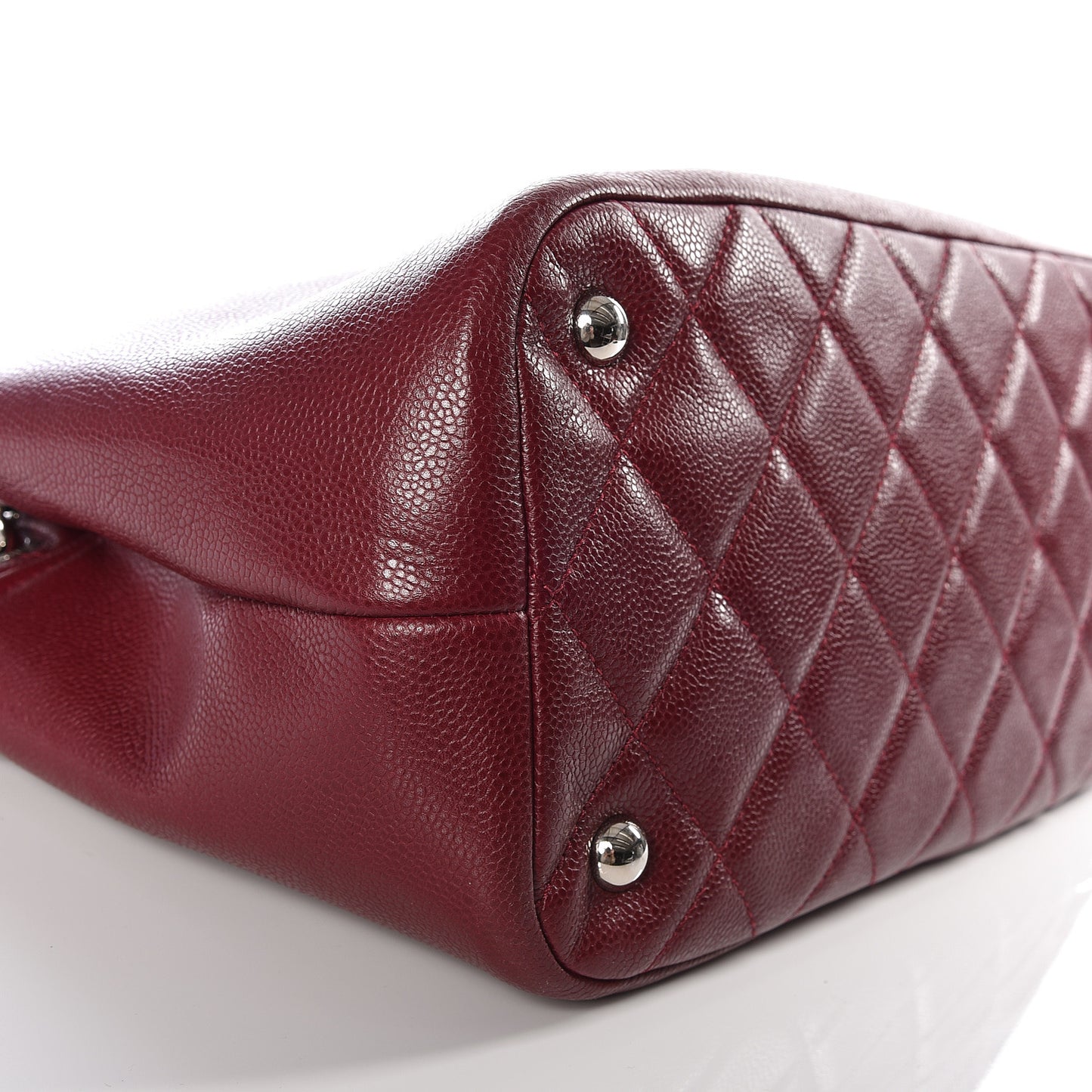 Caviar Quilted Large Timeless CC Soft Tote Dark Red