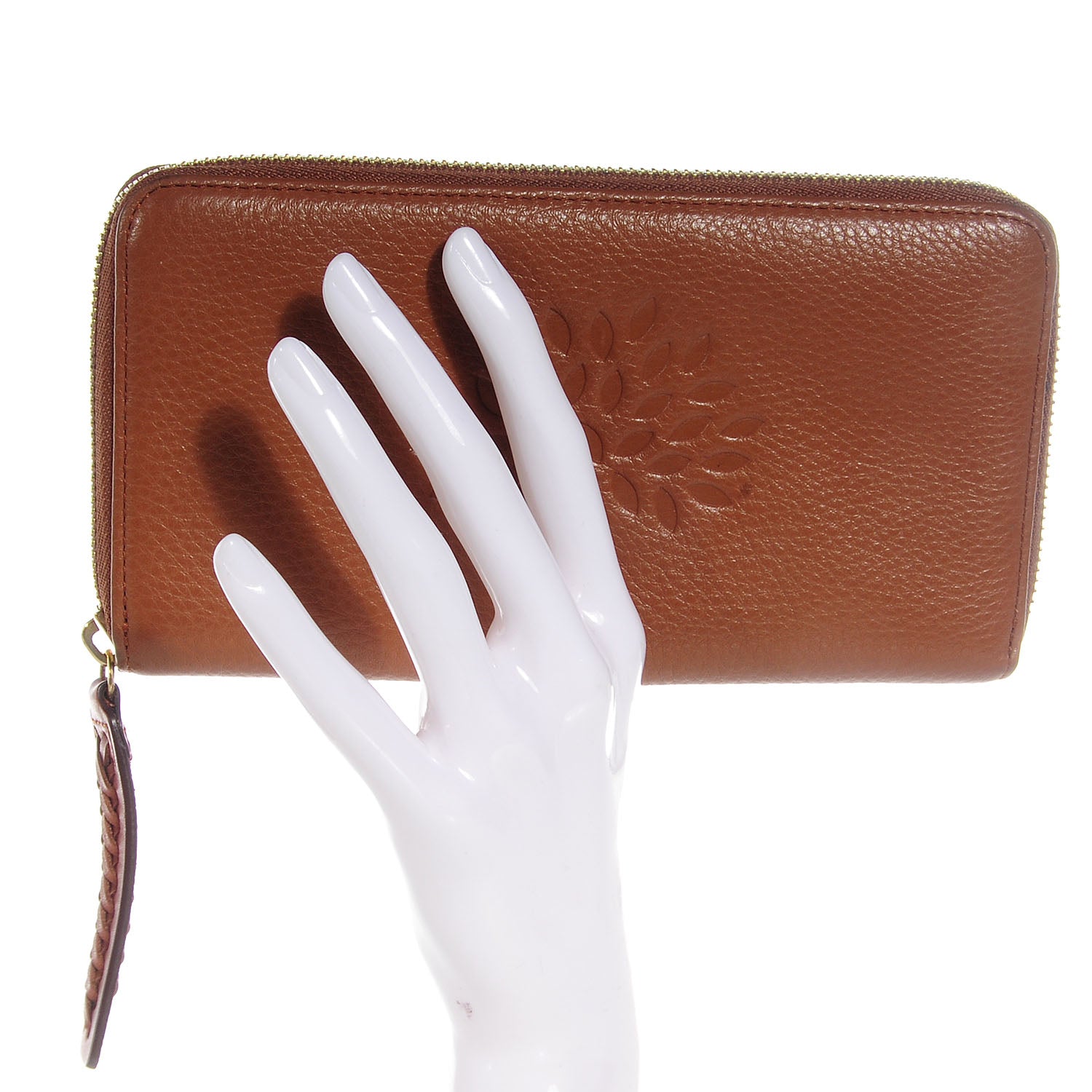 Mulberry Pebbled Leather Effie Zip Around Long Wallet Oak 2 of 8