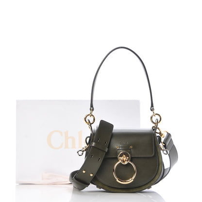 Chloe Calfskin Suede Small Tess Bag Deep Forest 8 of 8