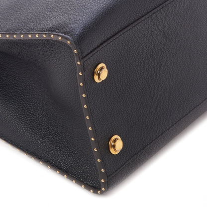 Louis Vuitton Calfskin Studded City Steamer MM Black 6 of 8