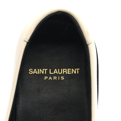 Saint Laurent Calfskin Penny Loafers 38 Pearl 7 of 8