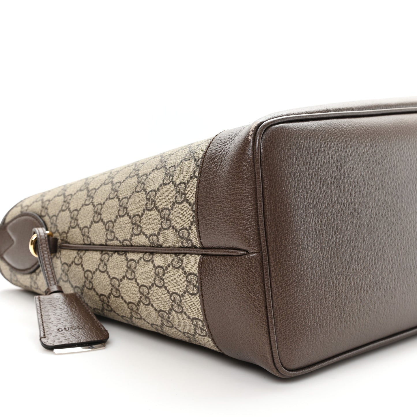 GG Supreme Monogram Textured Dollar Calfskin Web Large Ophidia Bucket Shoulder Bag Beige Ebony New Acero