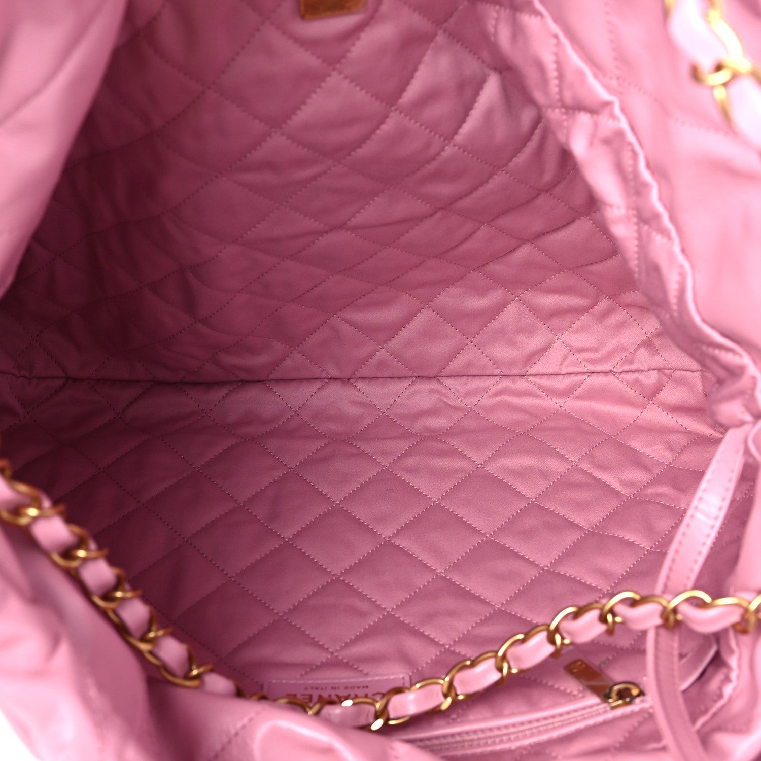 Chanel Shiny Calfskin Quilted Chanel 22 Drawstring Bag Pink 7 of 9