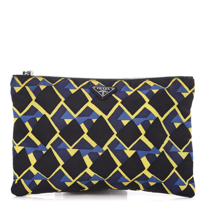 Prada Nylon Pouch Black Yellow Blue 1 of 7