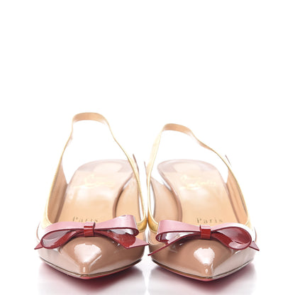 Christian Louboutin Patent PVC Suspenodo Sling 45 Pumps 36 Nude 2 of 8