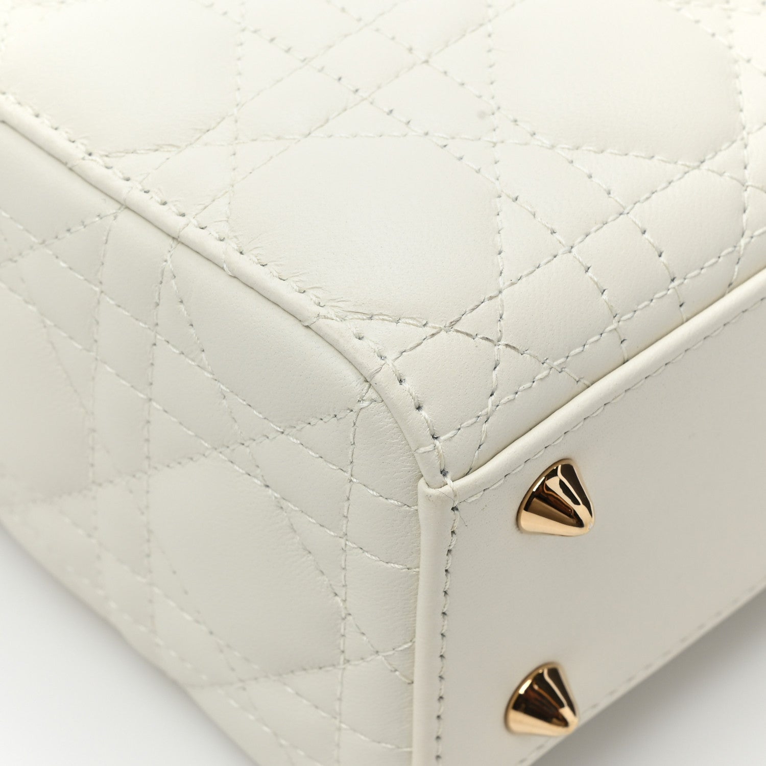 Christian Dior Lambskin Cannage Small My ABCDior Lady Dior White 9 of 10