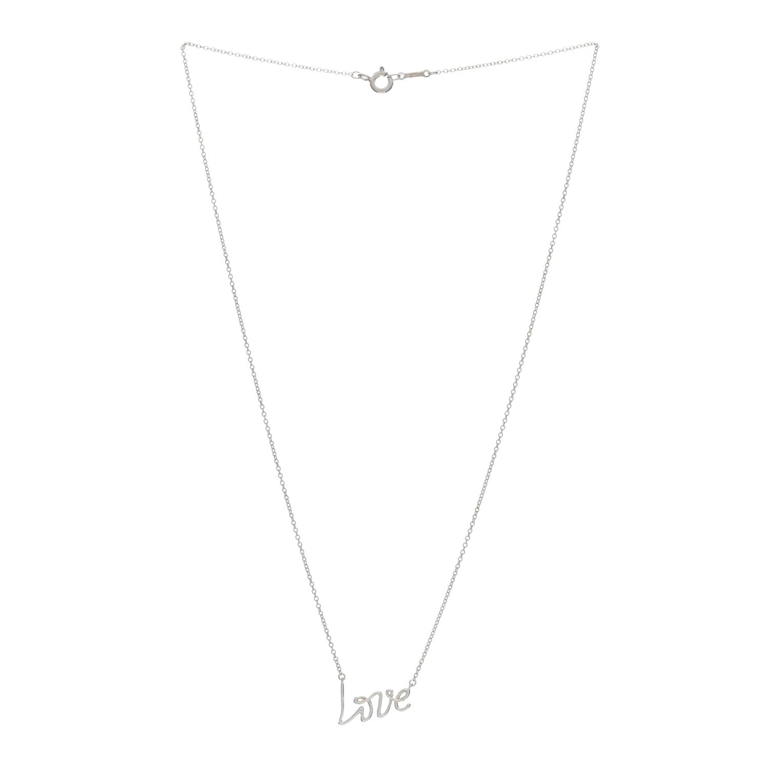 Tiffany Sterling Silver Paloma Picasso Graffiti Love Pendant Necklace 3 of 4