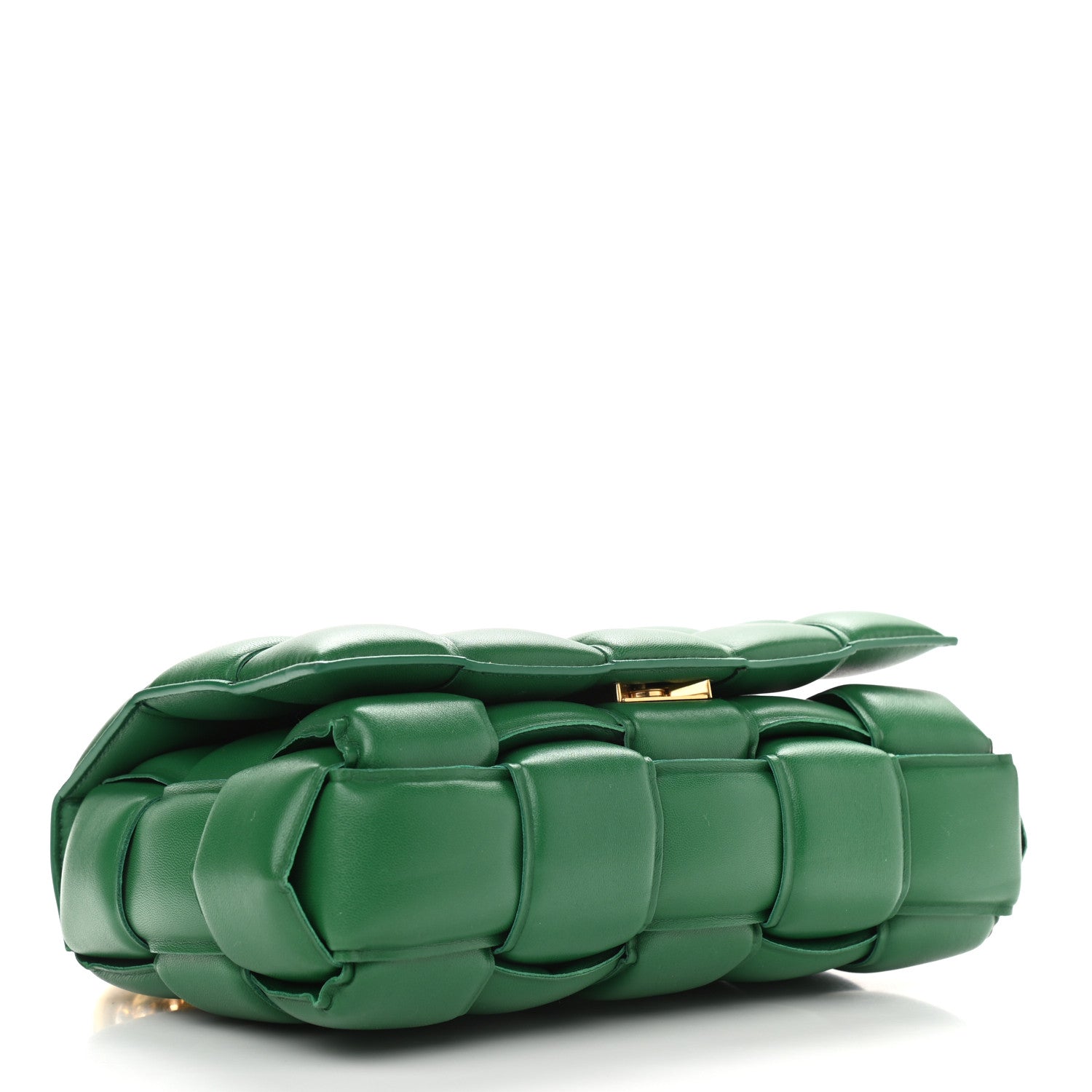 Bottega Veneta Lambskin Maxi Intreccio Padded Chain Cassette Crossbody Bag Racing Green 4 of 9