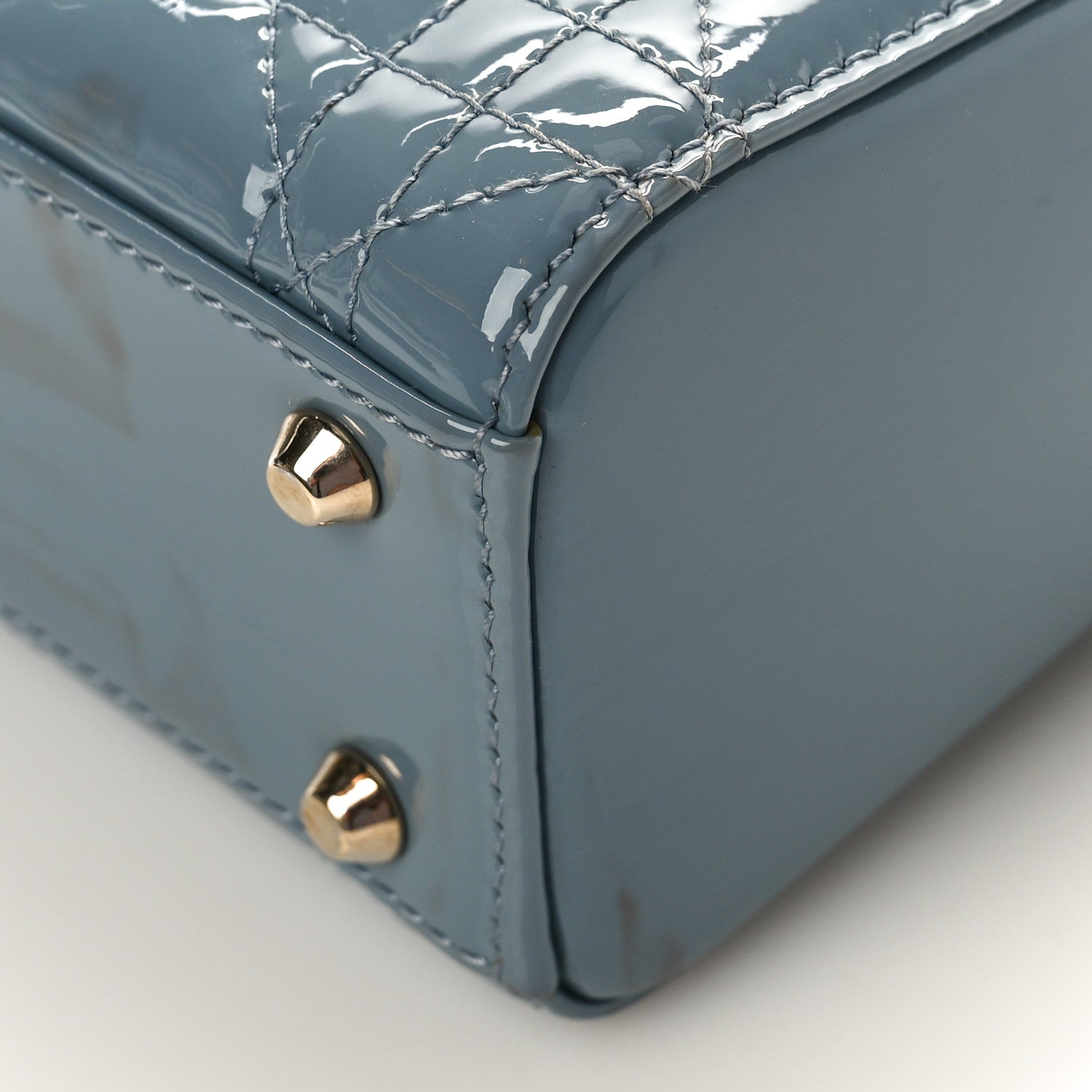 Christian Dior Patent Cannage Mini Lady Dior Light Blue 8 of 8