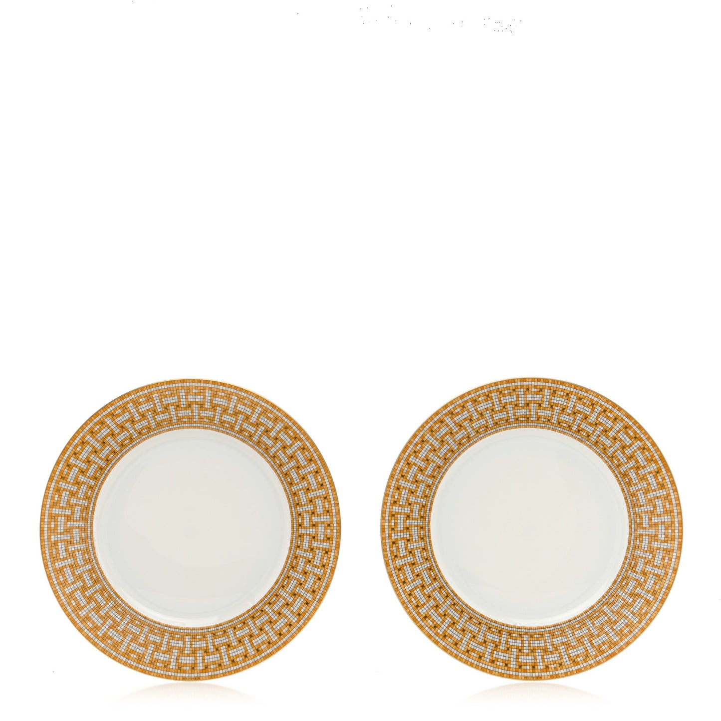 Porcelain Mosaique Au 24 Gold Dinner Plate Set of 2