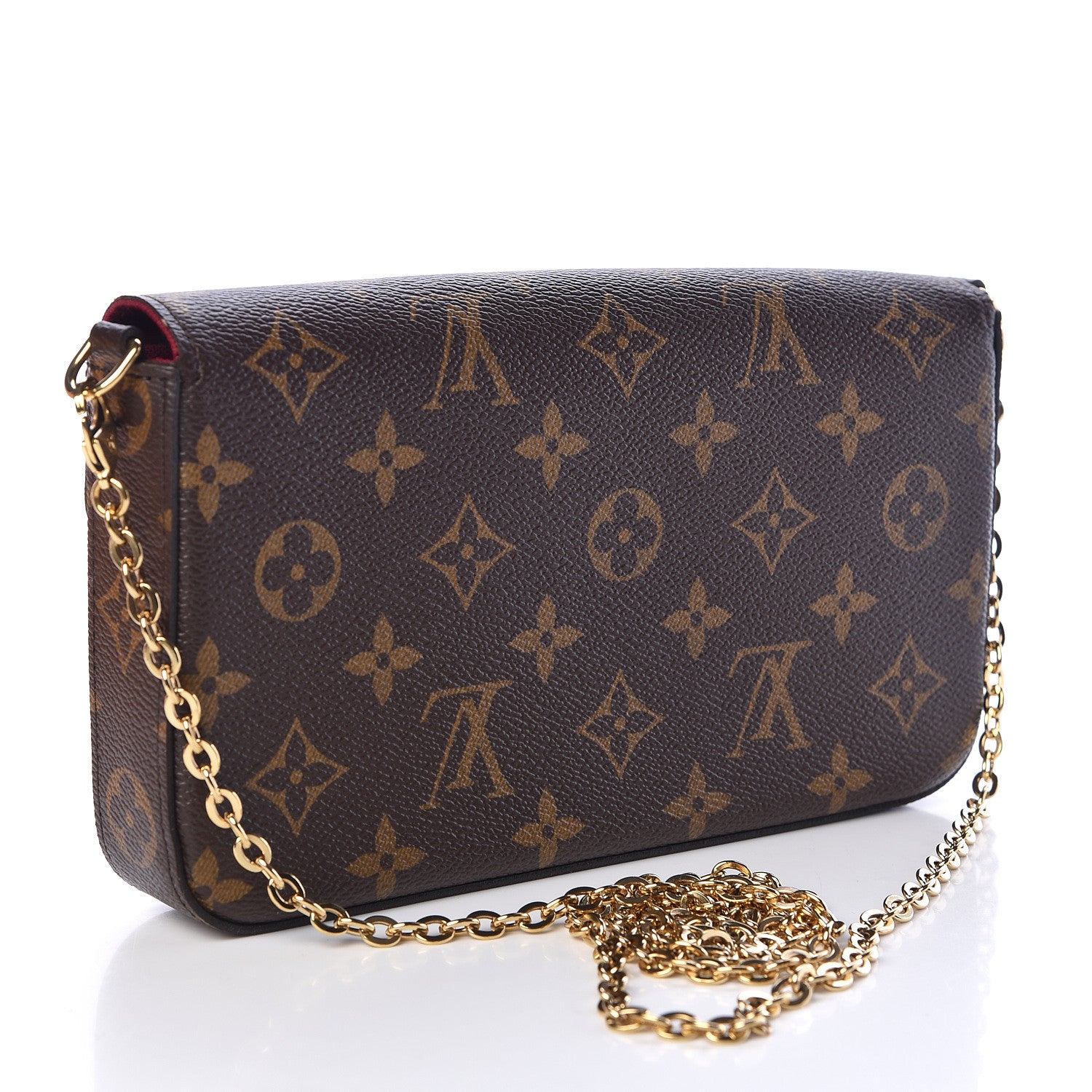 Louis Vuitton Monogram Pochette Felicie Chain Wallet Fuchsia 3 of 11