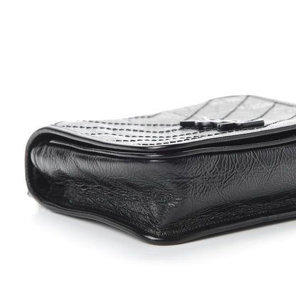 Saint Laurent Crinkled Calfskin Matelasse Monogram Niki Chain Wallet Black 9 of 10
