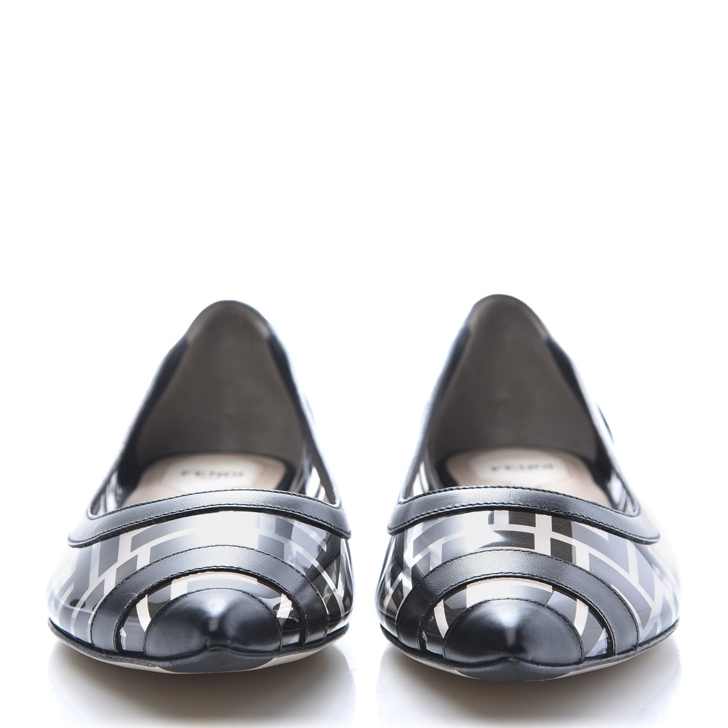 PVC Calfskin FF Colibri Ballerina Flats 40 Black