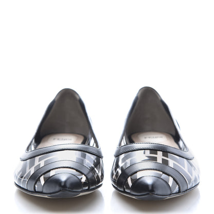 Fendi PVC Calfskin FF Colibri Ballerina Flats 40 Black 2 of 8