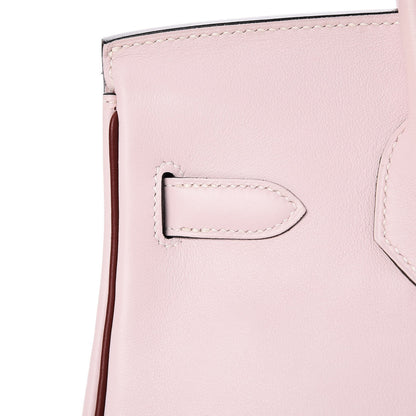 Hermes Swift Horseshoe Bi-Color Birkin 30 Rose Dragee Rouge H 31 of 37