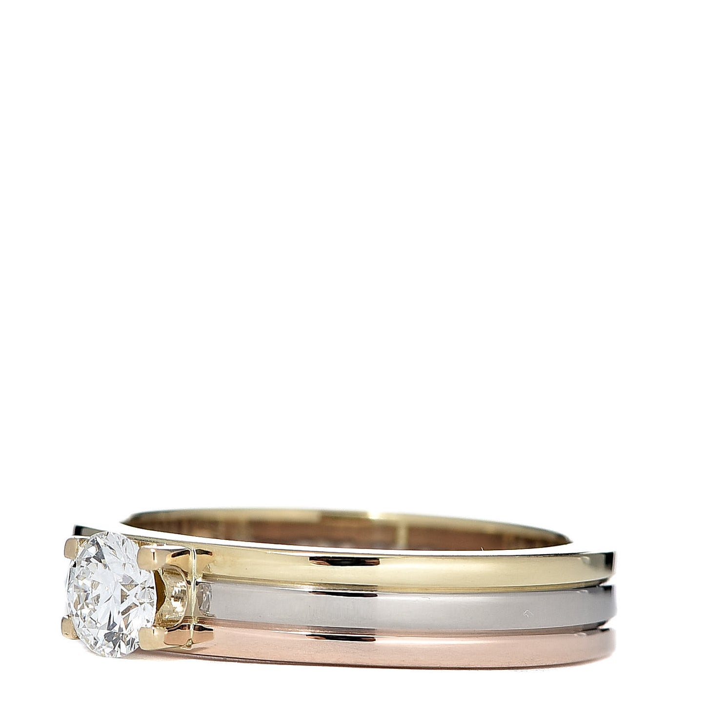 18K Pink Yellow White Gold Diamond .23ct Solitaire Trinity Engagement Ring 46 3.75