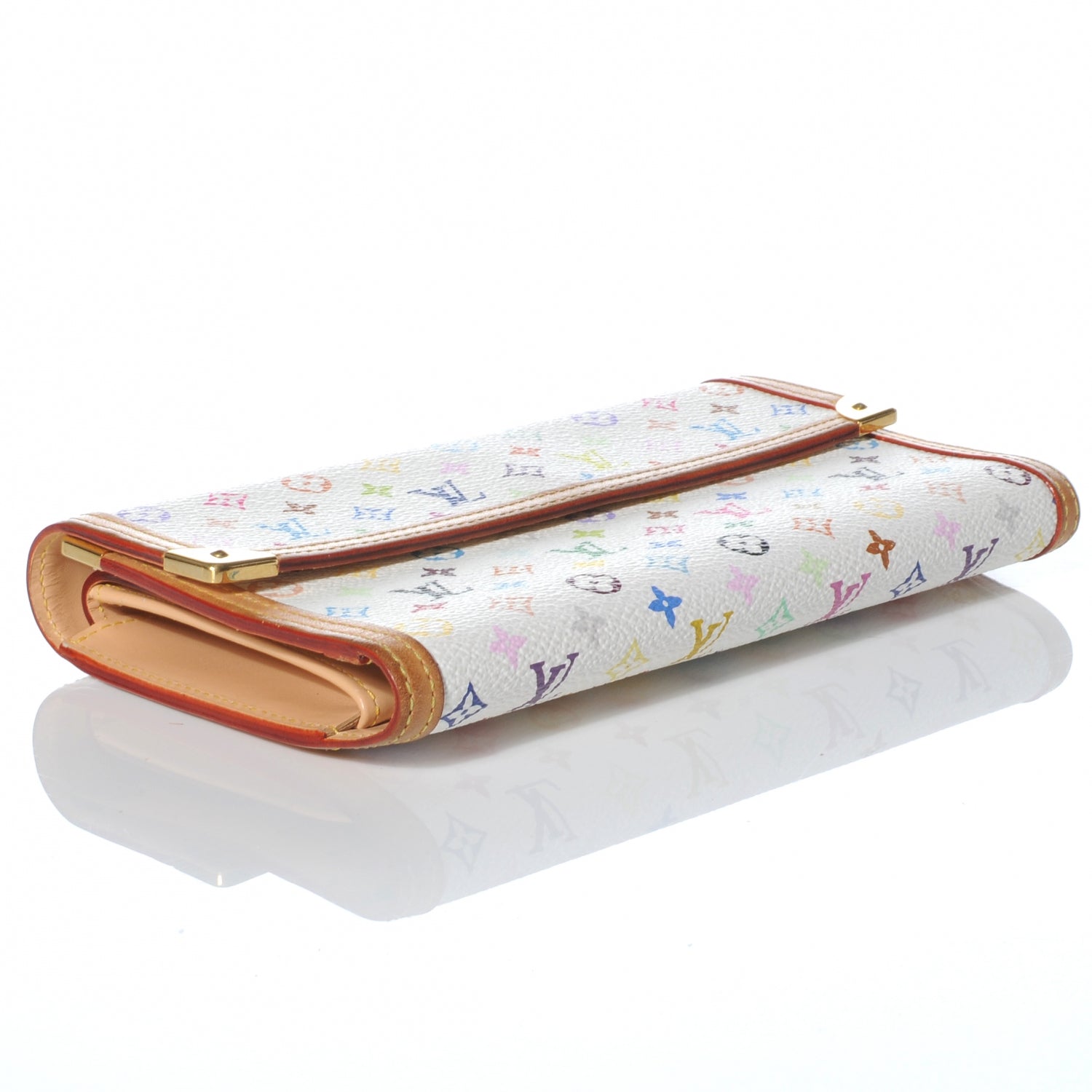 Louis Vuitton Monogram Multicolor Porte Tresor International Wallet White 4 of 7