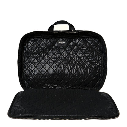 Chanel Coated Canvas Airline Large Travel Bag Black White 5 of 10