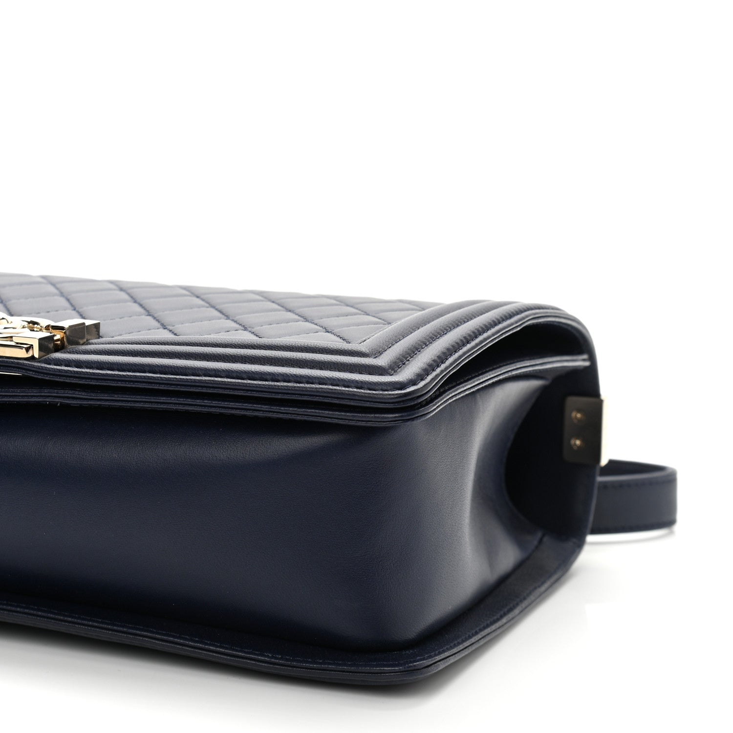 Chanel Lambskin Quilted New Medium Boy Flap Navy Blue 10 of 11