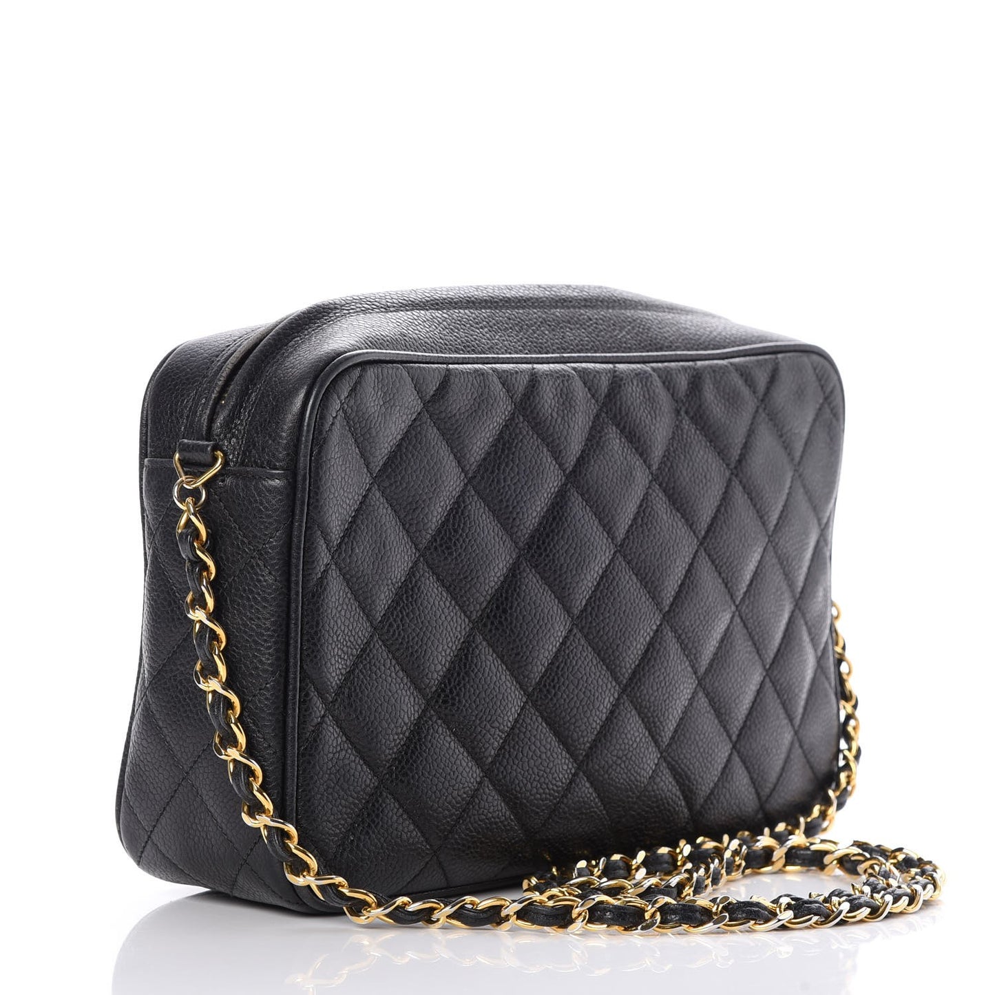 Caviar Quilted Camera Case Black