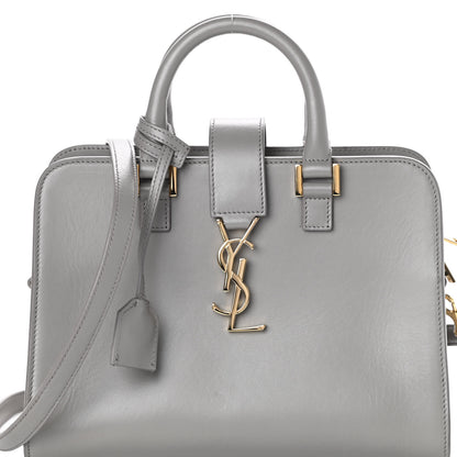 Saint Laurent Calfskin Monogram Baby Cabas Oyster Grey 7 of 9