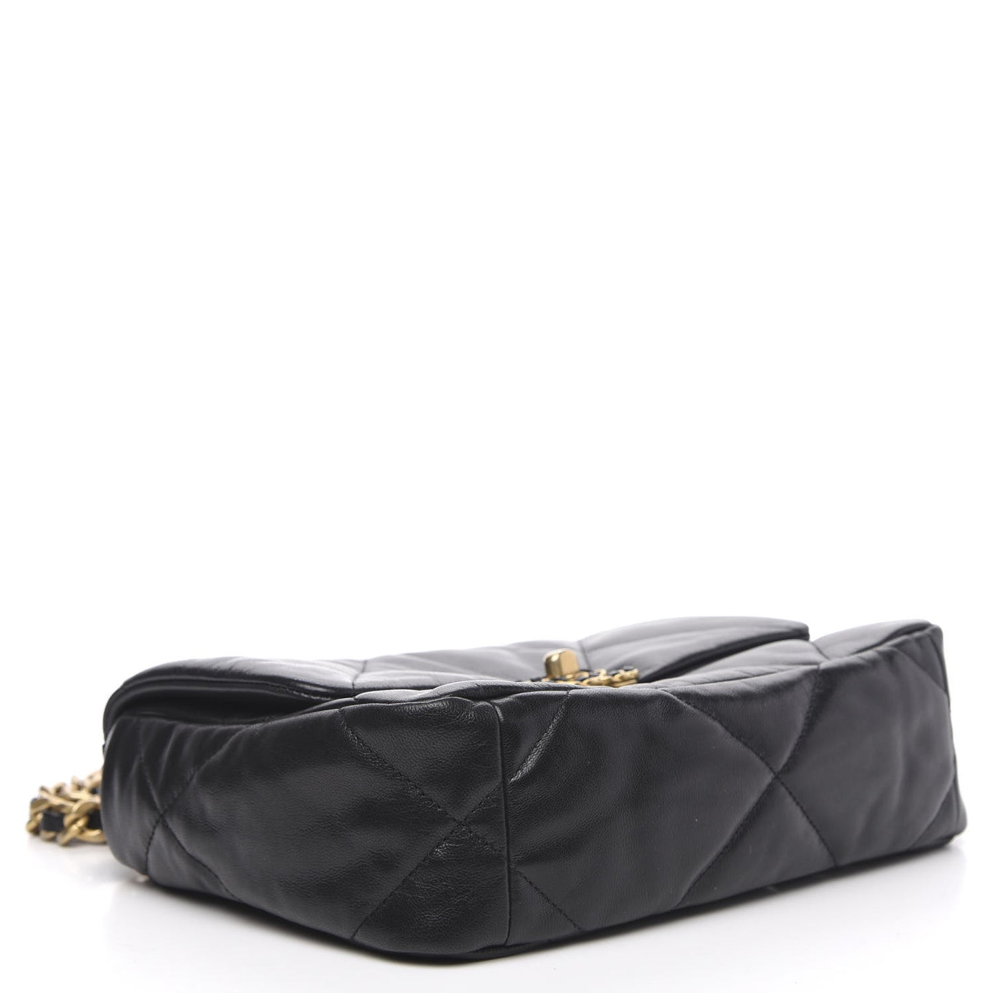 Goatskin Quilted Medium 19 Flap Black