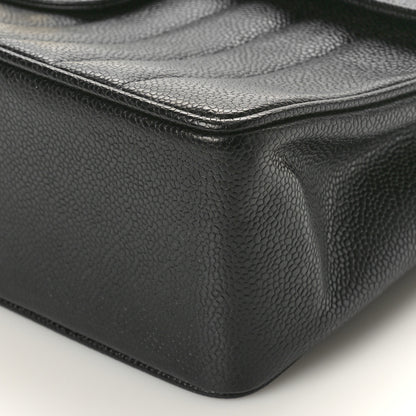 Chanel Caviar Vertical Quilted Jumbo Single Flap Black 9 of 9