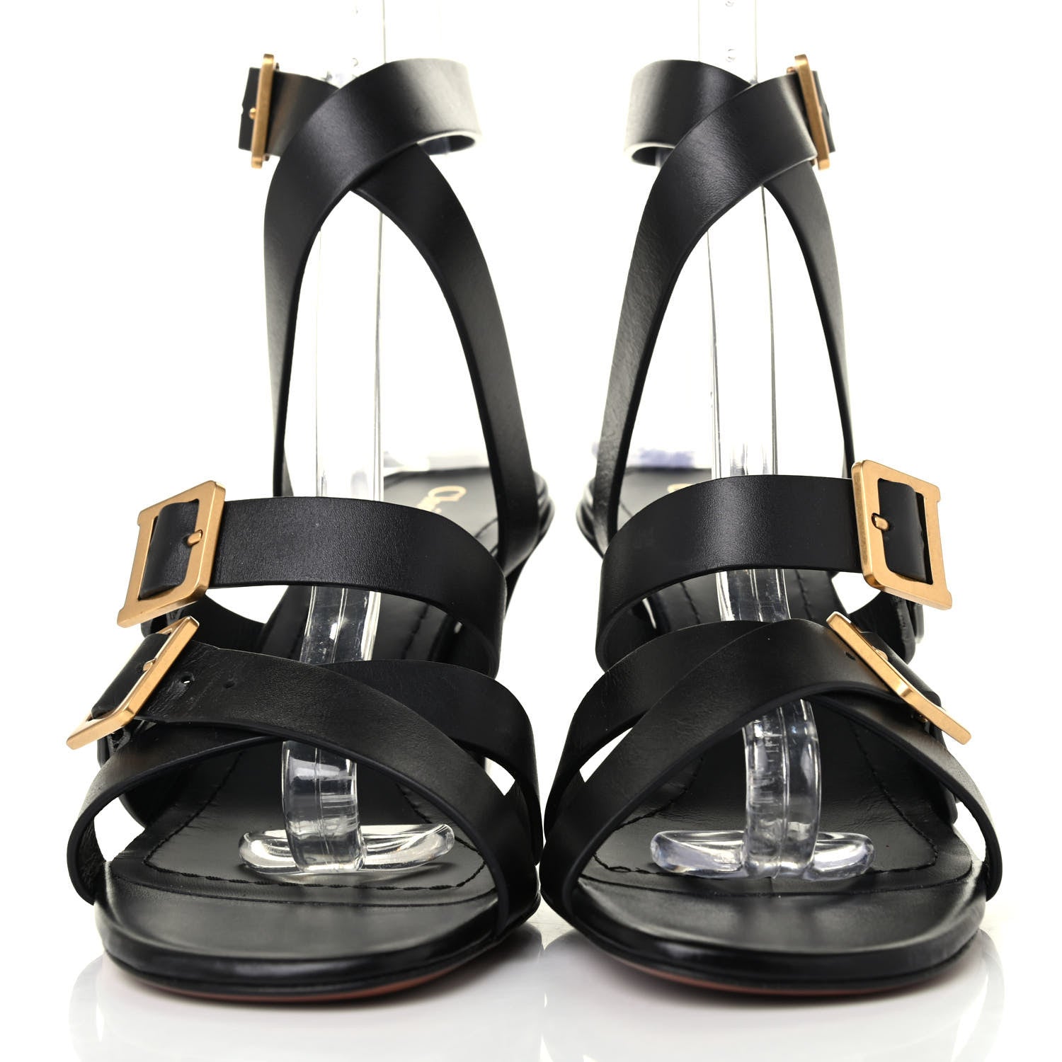 Christian Dior Calfskin Double D 70mm Sandals 37.5 Black 2 of 4
