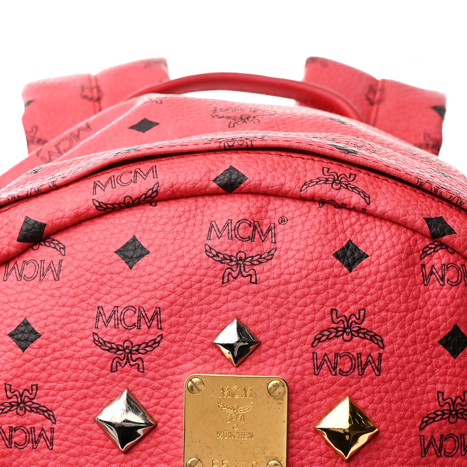 MCM Visetos Large Sprinkle Stud Stark Backpack Corail 7 of 10