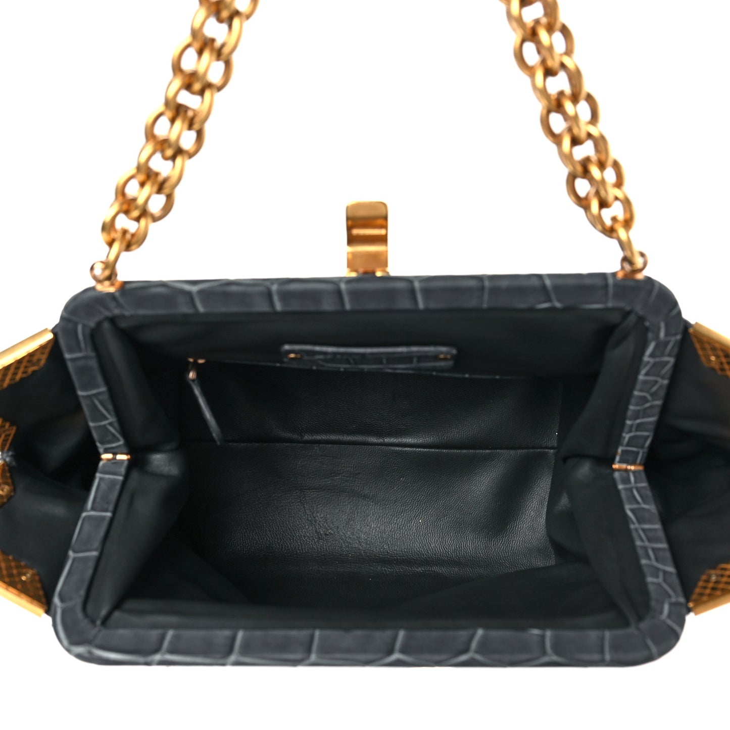 Crocodile Vendome Shoulder Bag Grey