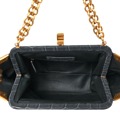 Bottega Veneta Crocodile Vendome Shoulder Bag Grey 5 of 8