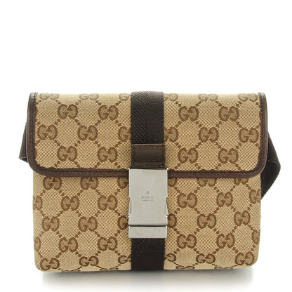 Gucci GG Monogram Buckle Belt Bag Dark Brown 1 of 7