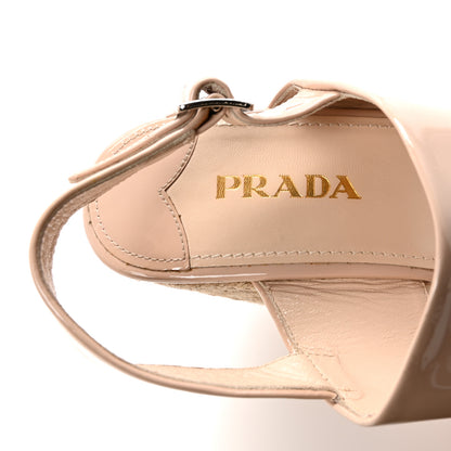 Prada Patent Espadrilles Platform Sandals 39 Beige 8 of 9