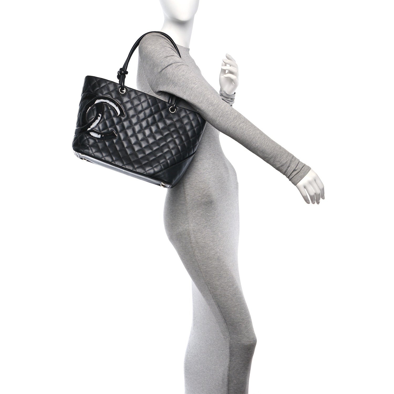 Chanel Calfskin Quilted Large Cambon Tote Black 2 of 11