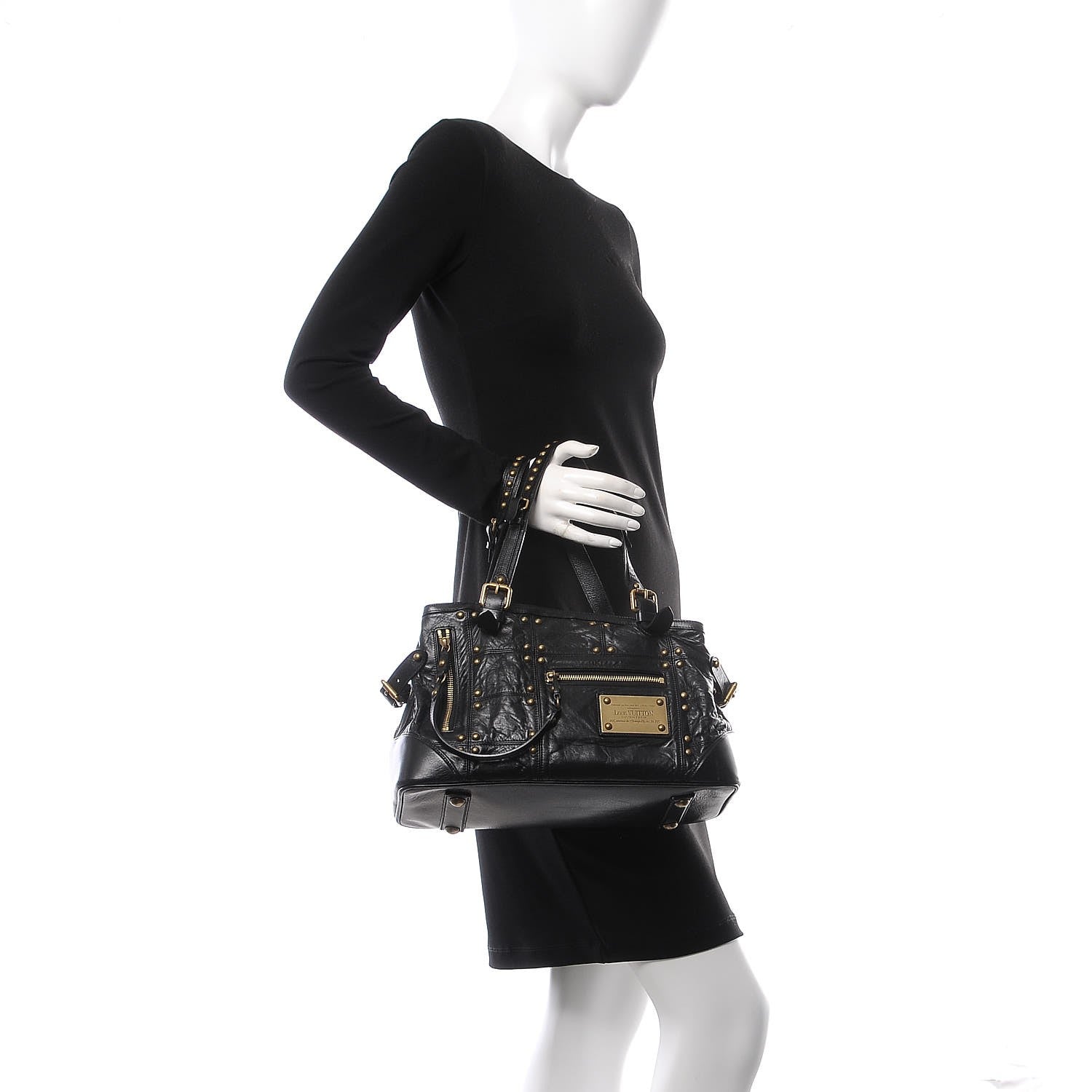 Louis Vuitton Lambskin Riveting Black 2 of 13